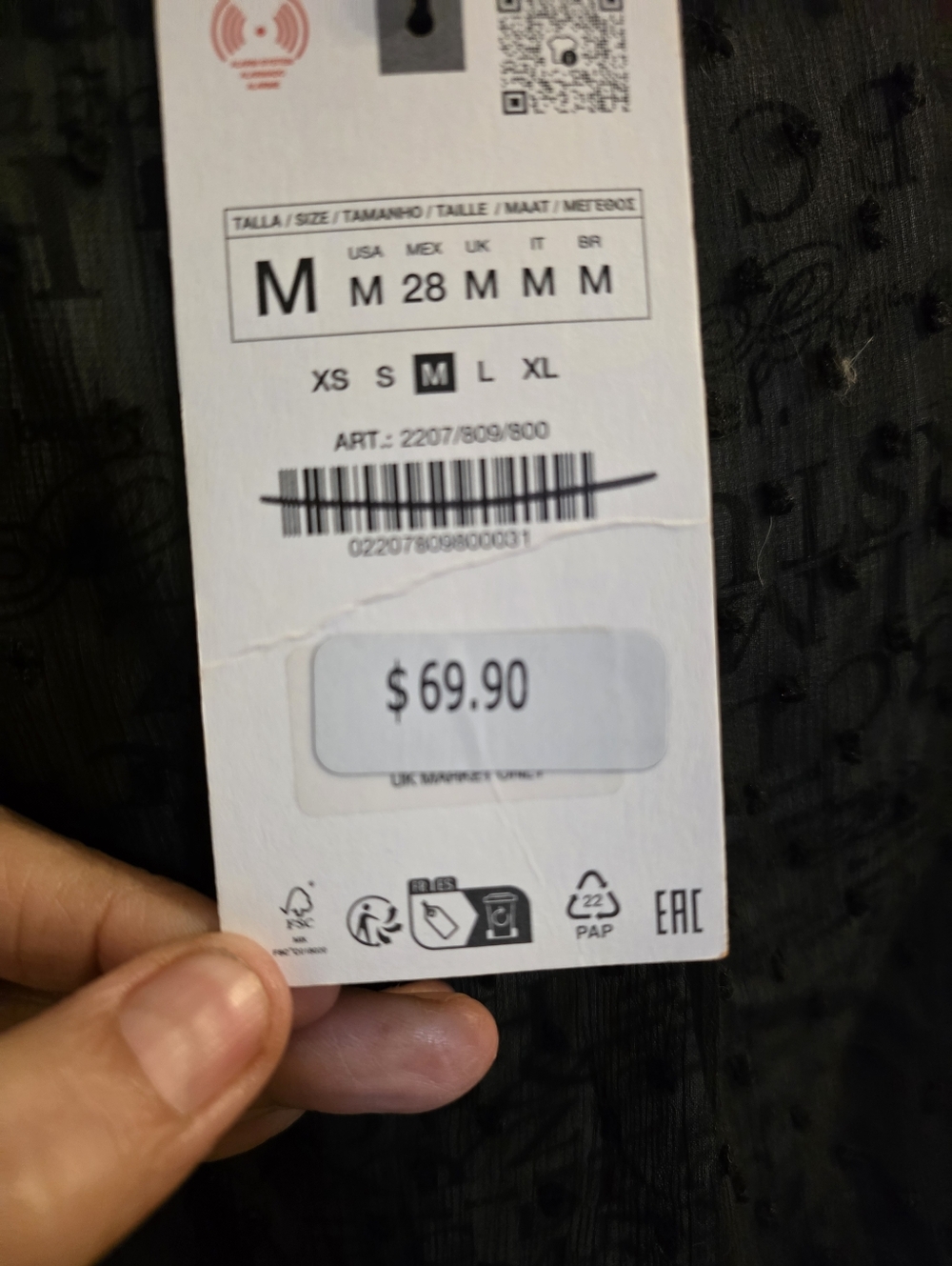 Zara Black Textured Dot Maxi Dress - Picture 7 of 13
